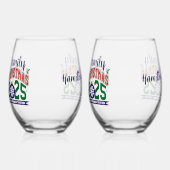 Family Christmas 2025 ステムなしワイングラス (左)