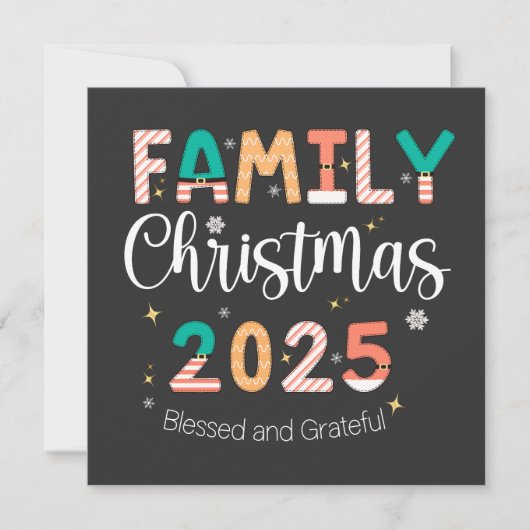 Family Christmas 2025 Blessed and Grateful  セーブザデート (正面)