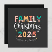 Family Christmas 2025 Blessed and Grateful 招待状 (正面/裏面)
