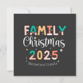 Family Christmas 2025 Blessed and Grateful  招待状 (正面)