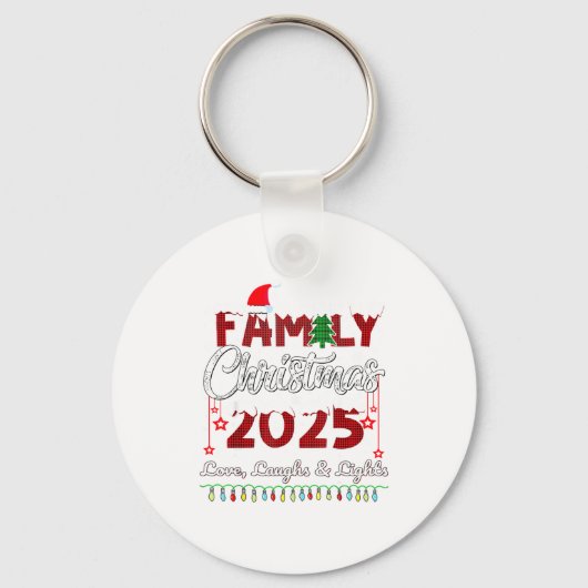 Family Christmas 2025 Love, Laughs And Lights Holi キーホルダー (正面)