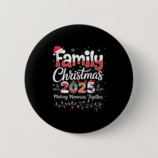 Family Christmas 2025 Matching Outfit Xmas Squad S 缶バッジ (正面)