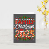 Family Christmas 2025 Xmas Lights Santa Pajamas Ho カード (黄色い花)