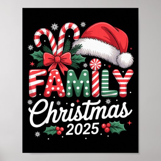 Family Christmas 2025 Xmas Matching Pajamas  ポスター (正面)