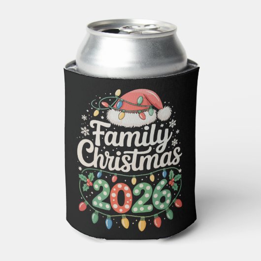 Family Christmas 2026 Matching Holiday Xmas Santa 缶クーラー (缶正面)