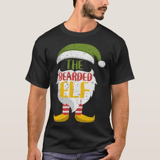 Family Christmas Bearded Elf Cute Xmas Holiday Tシャツ (正面)