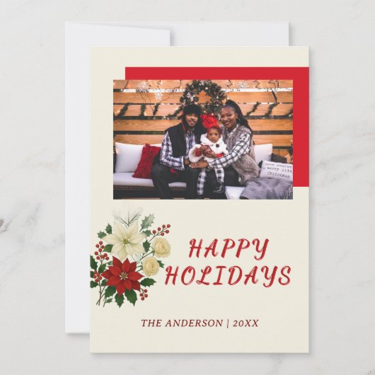 “Family Christmas Card | Happy Holidays Photo Card サンキューカード (正面)
