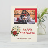 “Family Christmas Card | Happy Holidays Photo Card サンキューカード (スタンド正面)