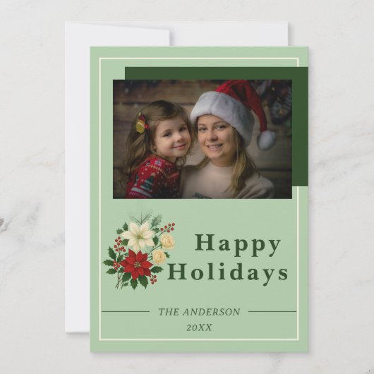 “Family Christmas Card | Happy Holidays Photo Card サンキューカード (正面)