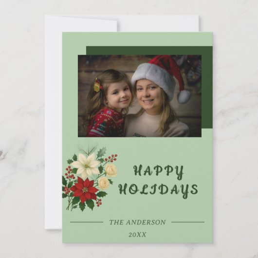 “Family Christmas Card | Happy Holidays Photo Card サンキューカード (正面)