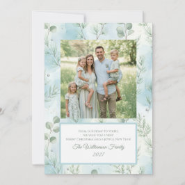 Family Christmas Card – Watercolor Eucalyptus シーズンカード