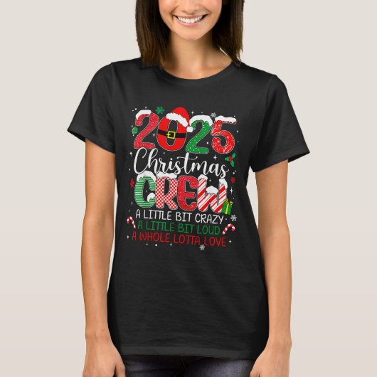 Family Christmas Crew 2025 Matching Outfit Xmas Sq Tシャツ (正面)