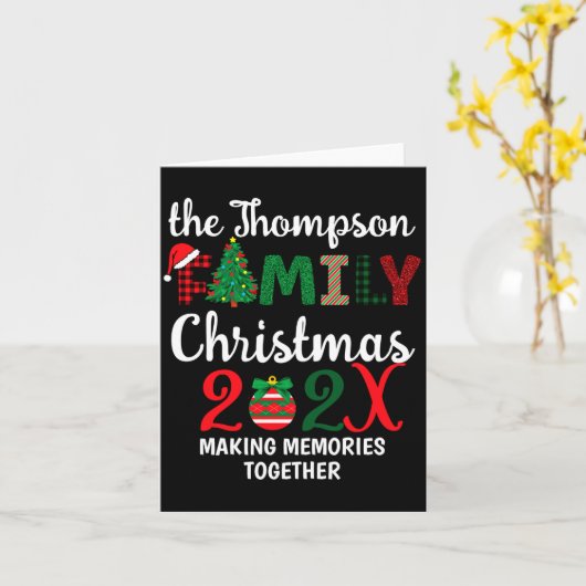 Family Christmas Making Memories Together  カード (黄色い花)