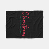 Family Christmas Modern Minimalist Family Name  フリースブランケット (正面(横))
