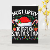 Family Christmas Most Likely To Fart On Santa's La カード (黄色い花)