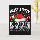 Family Christmas Most Likely To Go To The Gym On C カード (黄色い花)