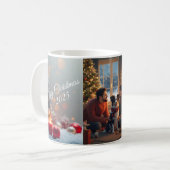 Family Christmas Mug with Border Collie – Cozy Hol コーヒーマグカップ (正面左)
