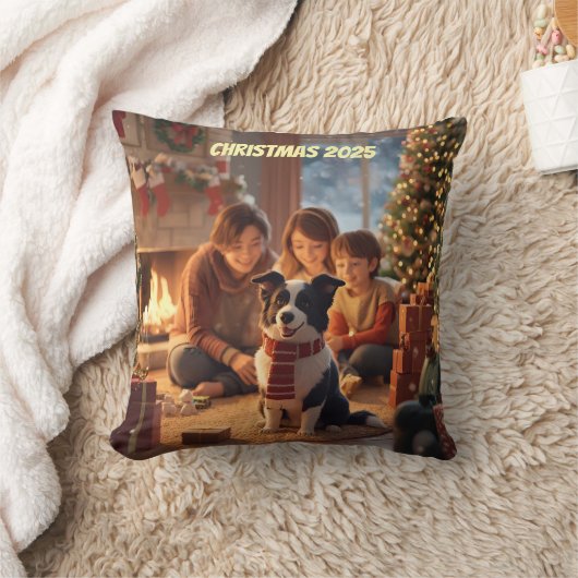 Family Christmas Ornament with Border Collie – Coz クッション (ブランケット)