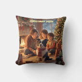 Family Christmas Ornament with Border Collie – Coz クッション (正面)