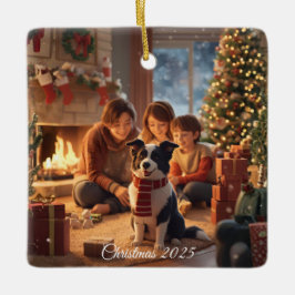 Family Christmas Ornament with Border Collie – Coz セラミックオーナメント