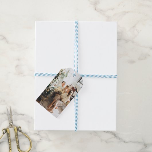 Family Christmas Own Photo  – Festive Gift Tag ギフトタグ (より糸付き)