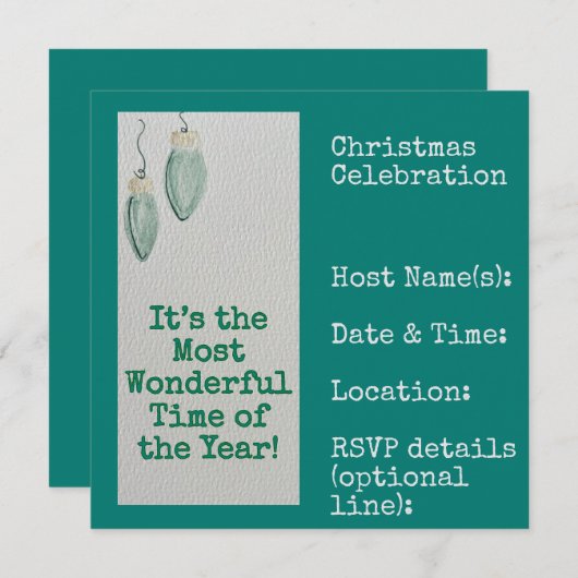 Family Christmas Party 招待状 (正面/裏面)