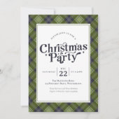 Family Christmas Party Classic Plaid 招待状 (正面)