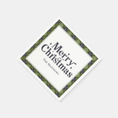 Family Christmas Party Classic Plaid Retro スタンダードカクテルナプキン (角)