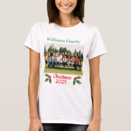 Family Christmas Personalize Name & Photo T-shirt Tシャツ