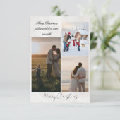 Family Christmas Photo Card – Warm Holiday Wishes サンキューカード (スタンド正面)