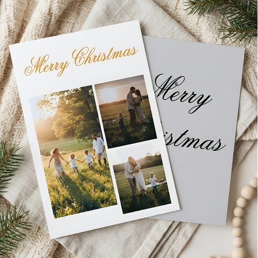 Family Christmas Photo Card – Warm Holiday Wishes サンキューカード