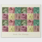 Family Christmas Photo Collage gift wrap  ラッピングペーパー (フラット)