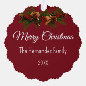 Family Christmas Photo Holiday Paper Ornament Card オーナメントカード (裏面)