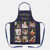 Family Christmas Plaid Personalized Photo Collage エプロン (正面)