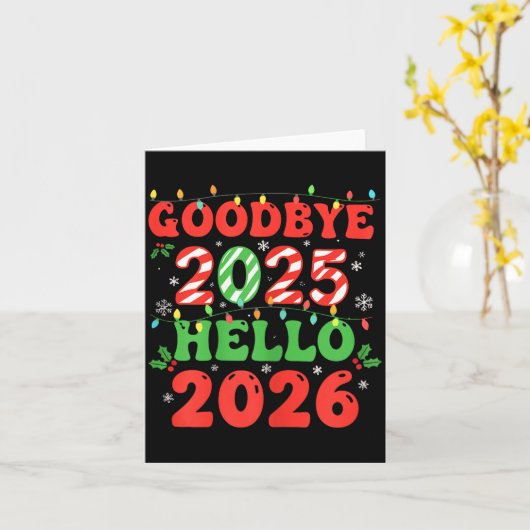 Family Christmas Shirts Matching 2025, Funny Nye H カード (黄色い花)