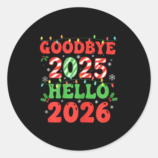 Family Christmas Shirts Matching 2025, Funny Nye H ラウンドシール (正面)