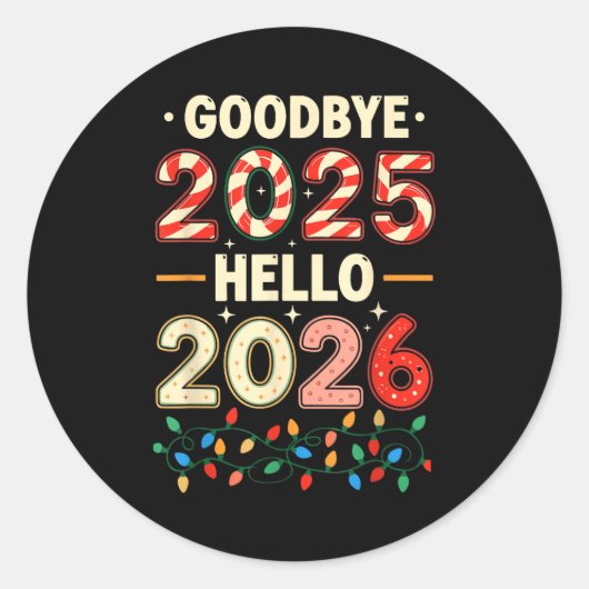 Family Christmas Shirts Matching 2025, Funny Nye H ラウンドシール (正面)