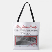 Family Christmas Shopping Weekend Crimson Ornament トートバッグ (正面)