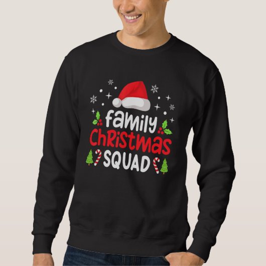 Family Christmas Squad Matching Santa Elf Grou スウェットシャツ (正面)