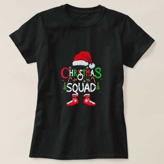 family christmas squad santa 2022 team Xmas tree P Tシャツ (デザイン正面)