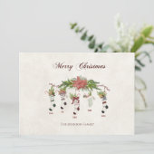 Family Christmas Stockings Card シーズンカード (スタンド正面)