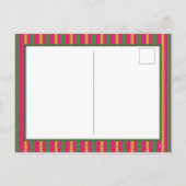 Family Christmas Stripe Photo Holiday Postcard シーズンポストカード (裏面)