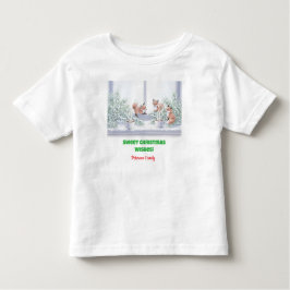 Family Christmas T-Shirt – Cozy Winter Fox Scene トドラーTシャツ