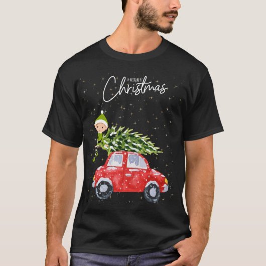 Family Christmas Vintage Truck Personalized  Tシャツ (正面)