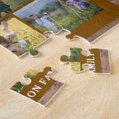 Family collage 4 photos and family name ジグソーパズル (側面)