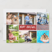 Family Collage 6 Photos Merry Christmas  シーズンカード (正面)