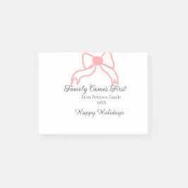 Family comes first red bow family name holidays ポストイット