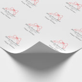 Family comes first red bow family name holidays ラッピングペーパー (角)