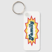 Family, comic book pop design キーホルダー (正面)