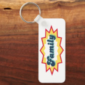 Family, comic book pop design キーホルダー (正面)